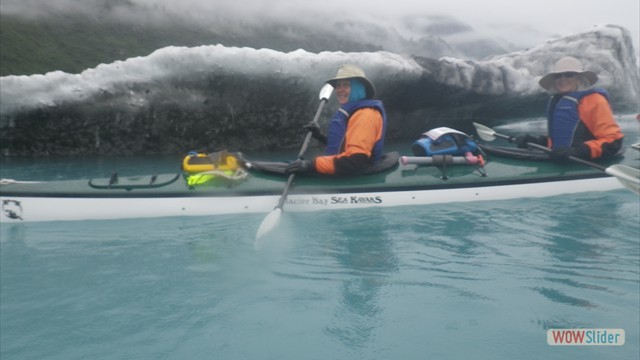 Sandee & Maureen Paddling with Bergs